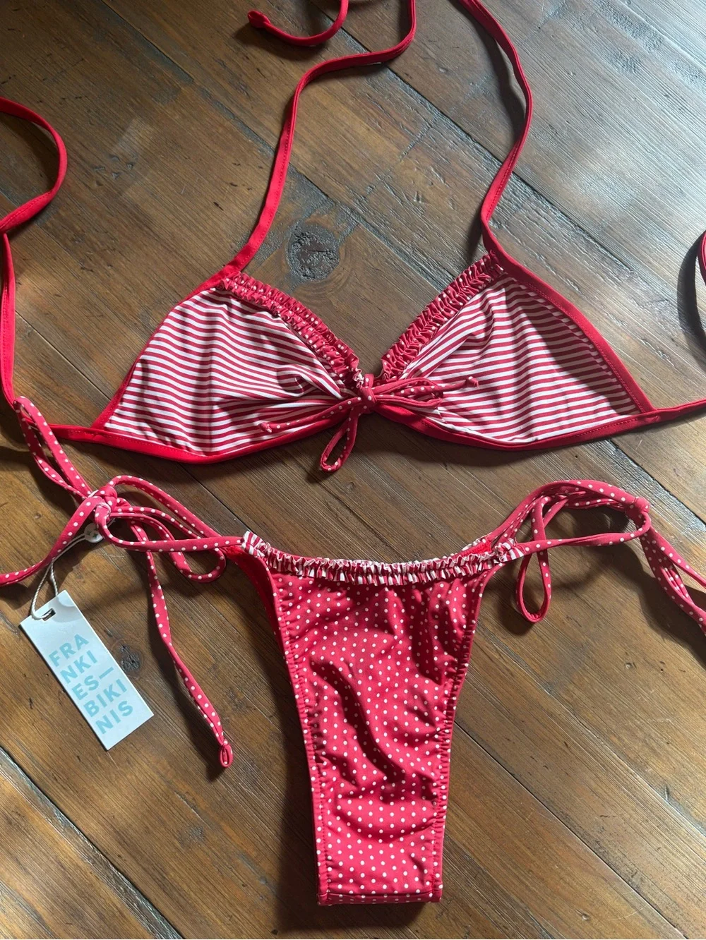NWT Frankie’s bikinis scarlet dot bikini set